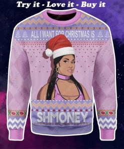 nicki minaj all i want for christmas is shmoney ugly christmas sweater