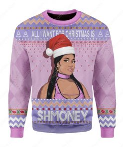 nicki minaj all i want for christmas is shmoney ugly christmas sweater 3