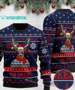 oh deer pattern full printing christmas ugly sweater 2