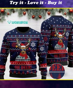oh deer pattern full printing christmas ugly sweater