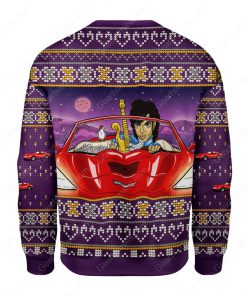 prince little red corvette all over printed ugly christmas sweater 4