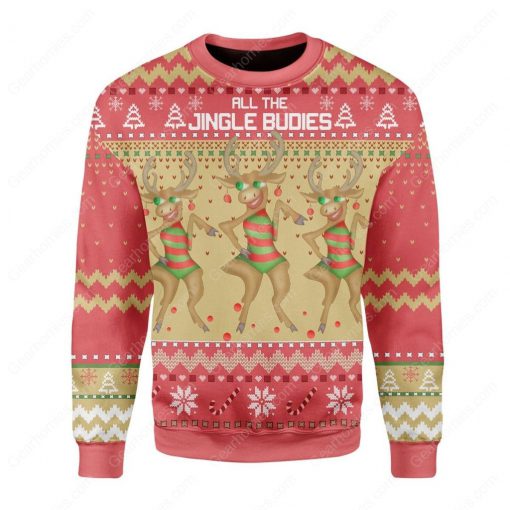 reindeer all the single budies all over printed ugly christmas sweater 2