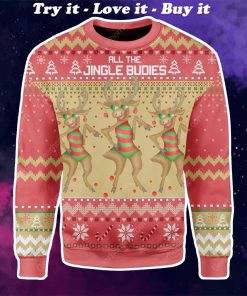 reindeer all the single budies all over printed ugly christmas sweater