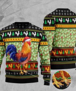 rooster lucky full printing christmas ugly sweater 2