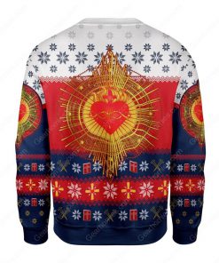 sacred heart all over printed ugly christmas sweater 5