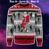 santa claus dancing michael jackson all over printed ugly christmas sweater