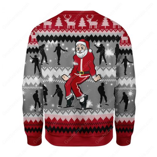 santa claus dancing michael jackson all over printed ugly christmas sweater 4