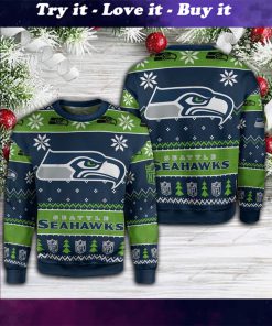 seatle seahawks football full printing ugly sweater