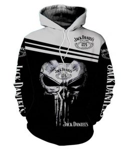skeleton skull jack daniels tennessee whiskey full printing hoodie