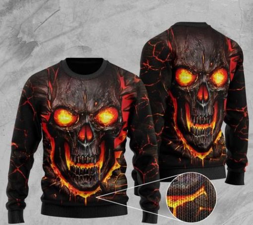 skull lava fire all over printed christmas ugly sweater 2 - Copy (2)