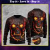 skull lava fire full printing christmas ugly sweater