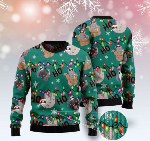 sloth hohoho full printing christmas ugly sweater 2