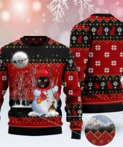 snowman cat pattern full printing christmas ugly sweater 2