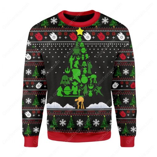 star wars christmas tree all over printed ugly christmas sweater 2