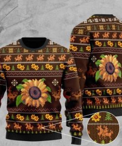 sunflower all over printed christmas ugly sweater 2