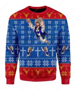 superman Jesus all over printed ugly christmas sweater 2