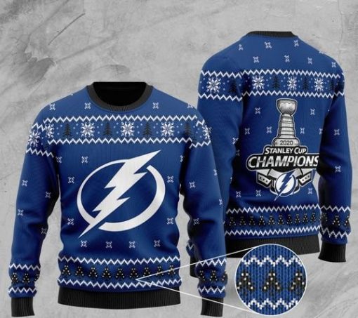 tampa bay lightning 2020 stanley cup champions christmas ugly sweater 2