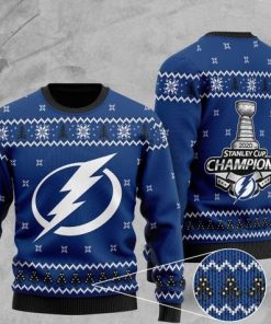 tampa bay lightning 2020 stanley cup champions christmas ugly sweater 2 - Copy