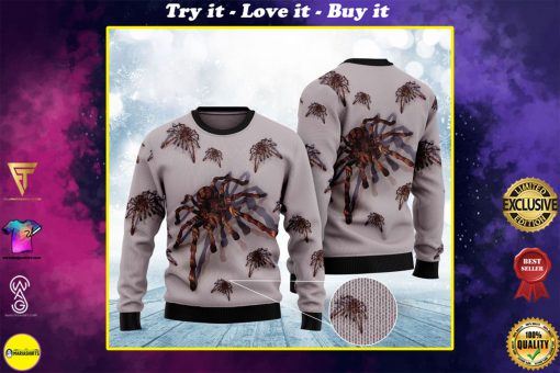 tarantula spider pattern full printing christmas ugly sweater