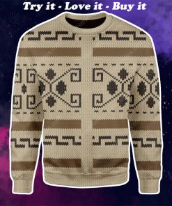 the big lebowski all over printed ugly christmas sweater