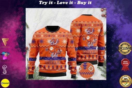 the clemson tigers football christmas ugly sweater