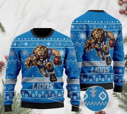 the detroit lions football team christmas ugly sweater 2