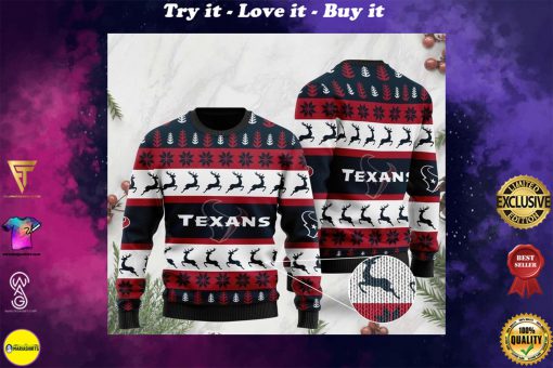 the houston texans football team christmas ugly sweater