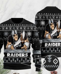 the las vegas raiders football team christmas ugly sweater 2