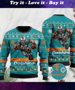 the miami dolphins football team christmas ugly sweater
