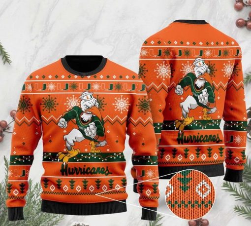 the miami hurricanes football christmas ugly sweater 2 - Copy (2)