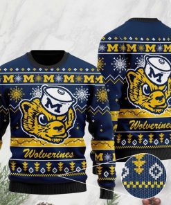 the michigan wolverines football christmas ugly sweater 2