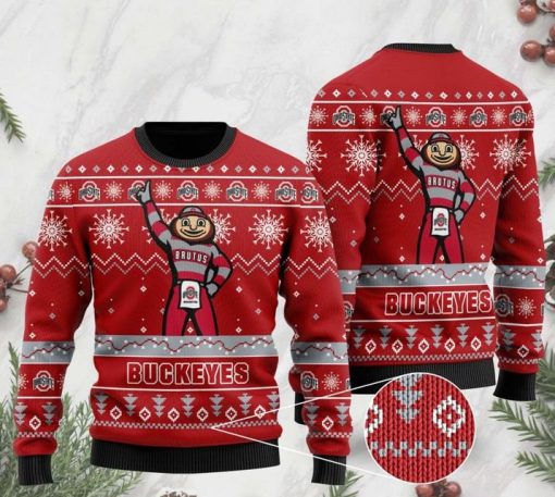 the ohio state buckeyes football team christmas ugly sweater 2