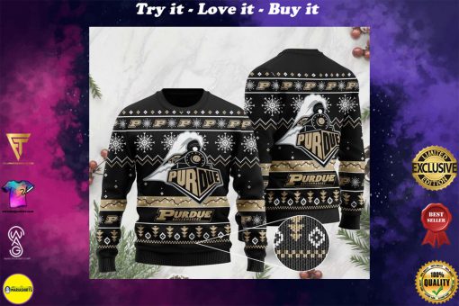 the purdue boilermakers football christmas ugly sweater