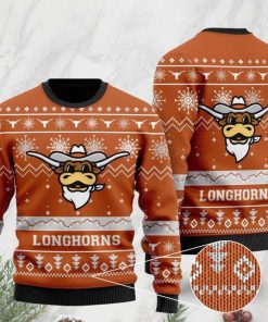 the texas longhorns football christmas ugly sweater 2