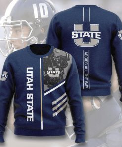 utah state aggies football aggies all the way full printing ugly sweater 3