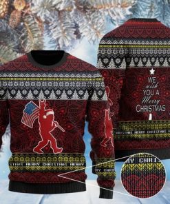 we wish you a merry christmas bigfoot christmas ugly sweater 2 - Copy