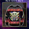 baby yoda with puzzles autism all over printed ugly christmas sweater