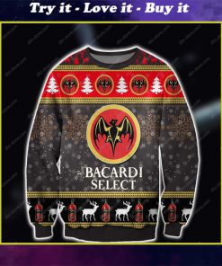 bacardi select rum wine all over print ugly christmas sweater