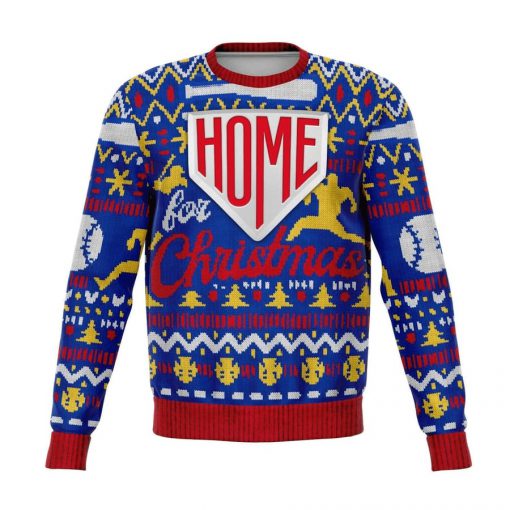 baseball home for christmas all over printed ugly christmas sweater 2
