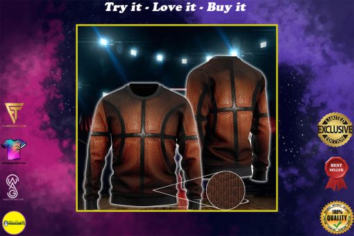 basketball lover all over printed ugly christmas sweater