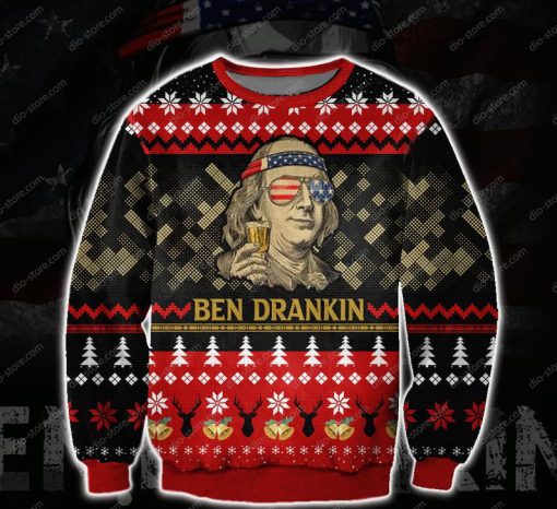 ben drankin all over print ugly christmas sweater 2 - Copy (2)