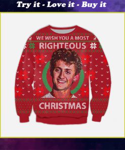 bill we wish you a most righteous christmas ugly christmas sweater