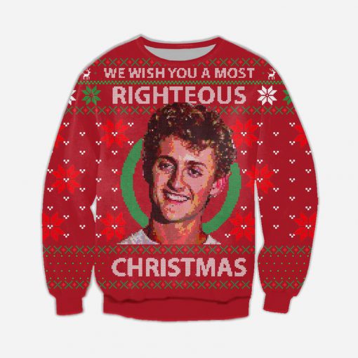 bill we wish you a most righteous christmas ugly christmas sweater 3