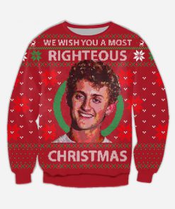 bill we wish you a most righteous christmas ugly christmas sweater 4