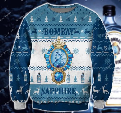bombay sapphire all over print ugly christmas sweater 2