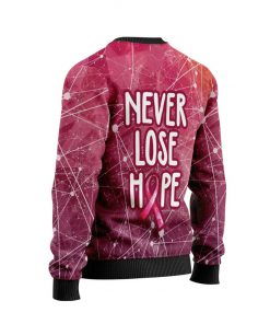 breast cancer awareness never lose hope ugly christmas sweater 5