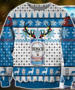 busch beer knitting pattern all over printed ugly christmas sweater 2