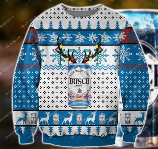 busch beer knitting pattern all over printed ugly christmas sweater 2 - Copy (2)