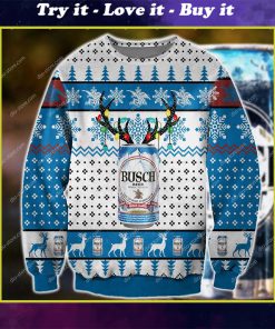 busch beer knitting pattern all over printed ugly christmas sweater