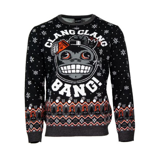 call of duty monkey bomb clang clang bang all over printed ugly christmas sweater 2